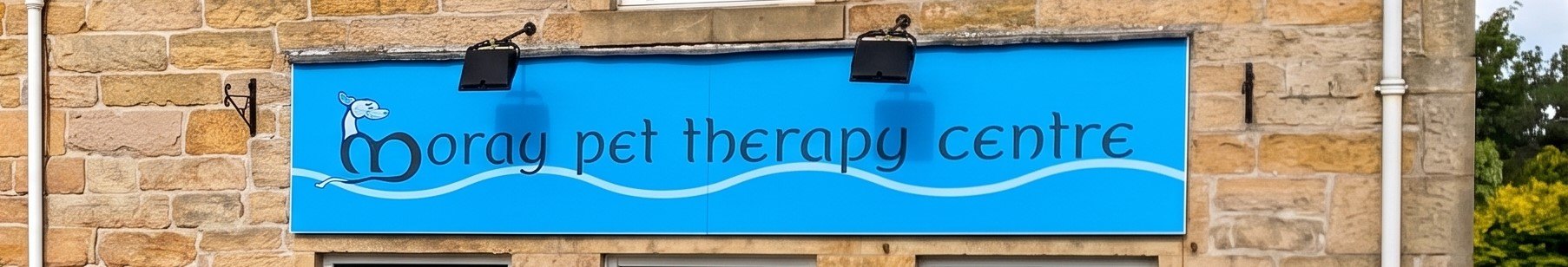 The Moray Pet Therapy Centre sign on the building at 29 Bridge Street